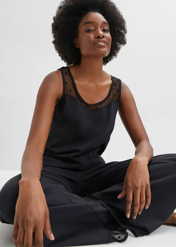 Pyjama &agrave; empi&egrave;cement en dentelle, bonprix