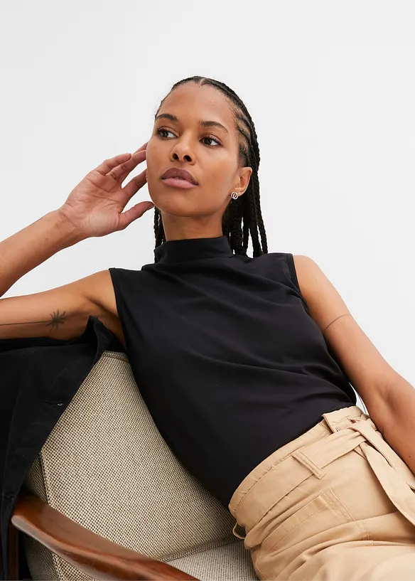 Top à col roulé en coton, bonprix