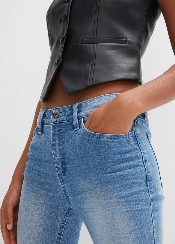 Jean flare taille mi-haute, extensible, bonprix