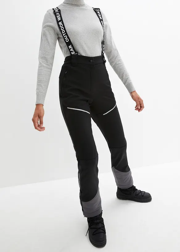 Pantalon technique en softshell extensible et déperlant, bonprix