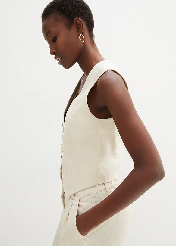 Gilet sans manches 100 % lin, bonprix