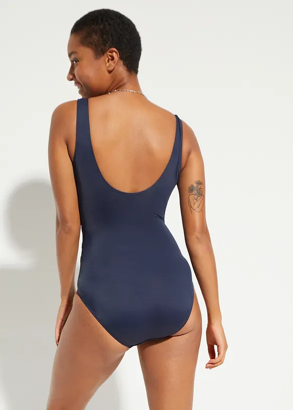 Maillot 1 pièce sculptant, maintien léger, avec plis décoratifs, bonprix