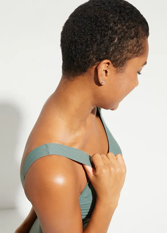 Maillot 1 pi&egrave;ce sculptant, maintien l&eacute;ger, avec plis d&eacute;coratifs, bonprix