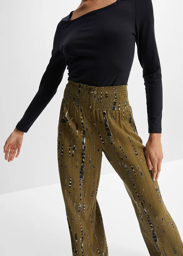 Pantalon palazzo en viscose fluide, bonprix