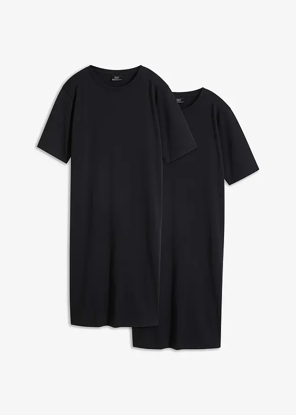 Lot de 2 robes T-shirt oversize, bonprix