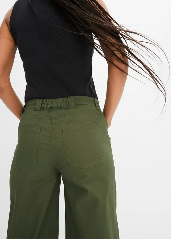 Jean large, taille haute et élastiquée, bonprix