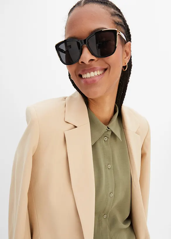 Chemisier manches courtes avec polyester recyclé, bonprix