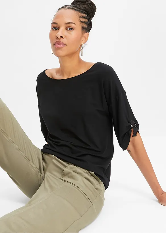 T-shirt &agrave; encolure bateau, bonprix