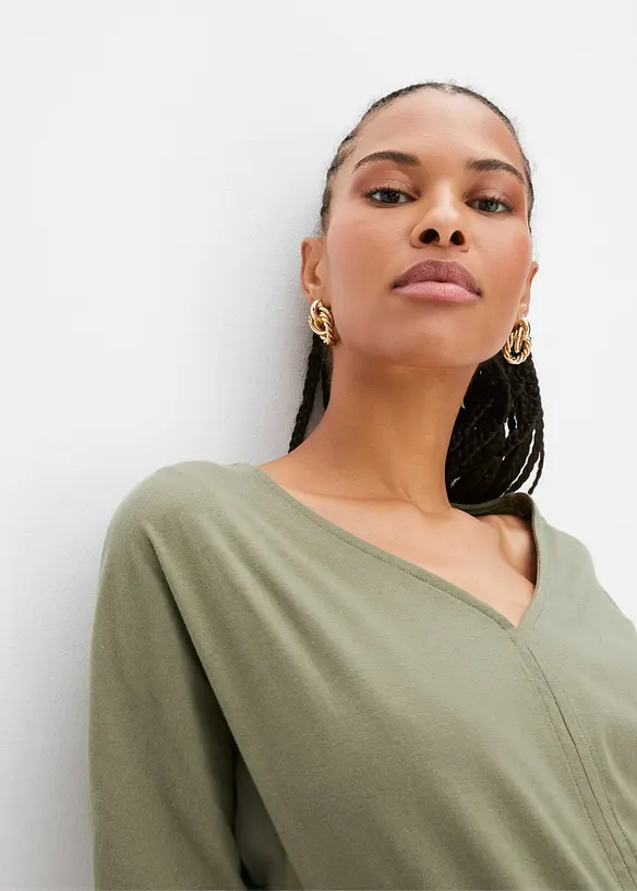 T-shirt manches 3/4 en coton, bonprix