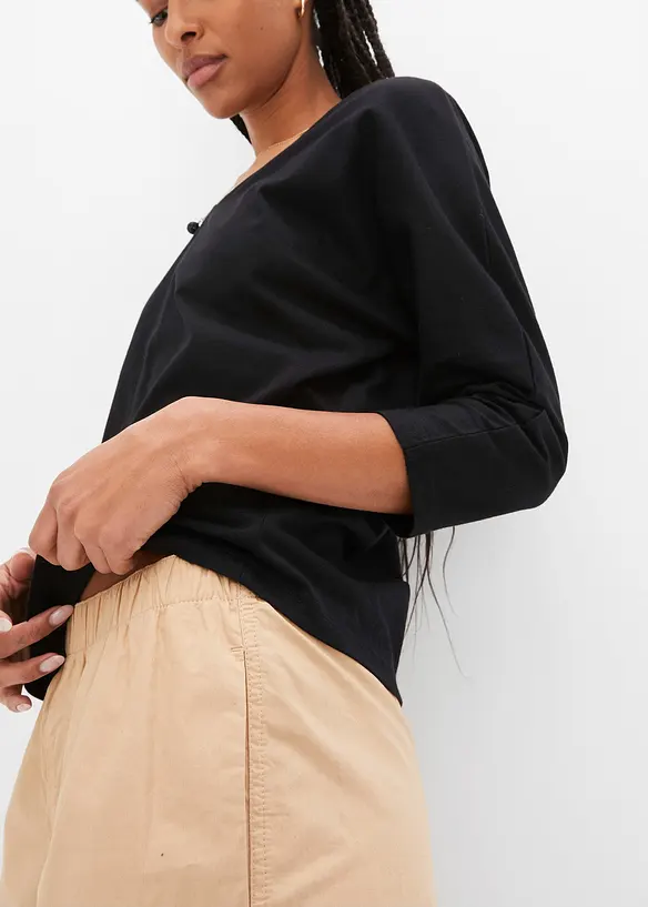 T-shirt manches 3/4 en coton, bonprix