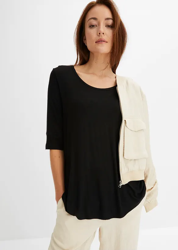 T-shirt doux en viscose extensible, bonprix