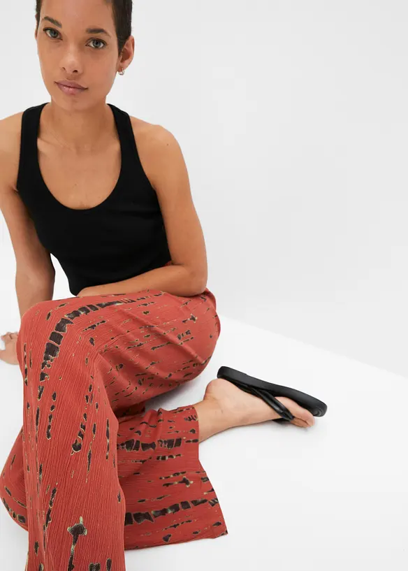 Pantalon palazzo en viscose fluide, bonprix