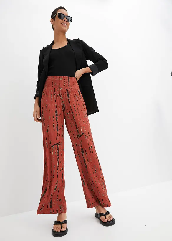 Pantalon palazzo en viscose fluide, bonprix