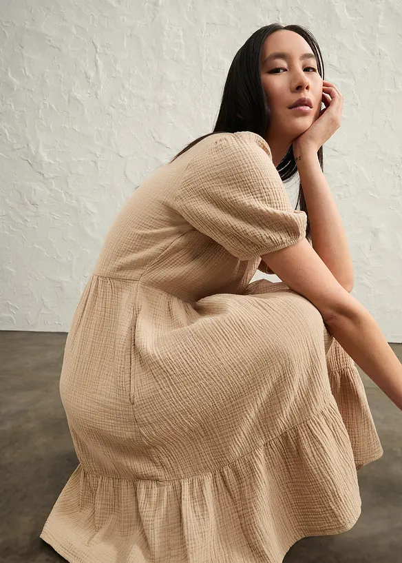 Robe oversize en gaze de coton, bonprix