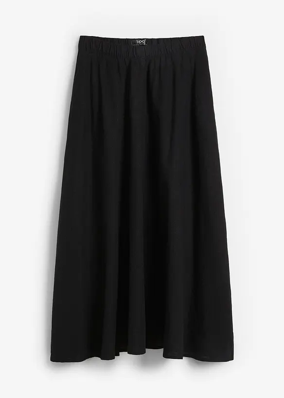 Jupe midi en lin majoritaire, bonprix