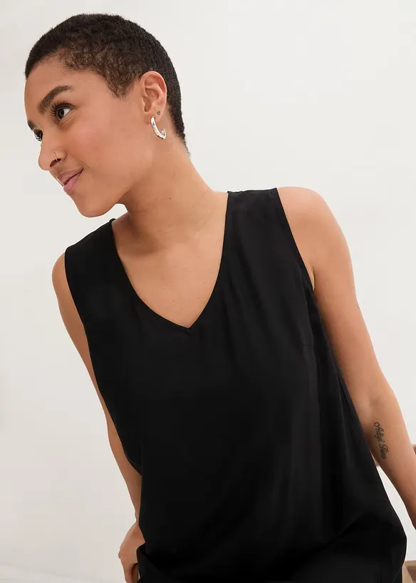 Robe trap&egrave;ze en viscose longueur genou, bonprix
