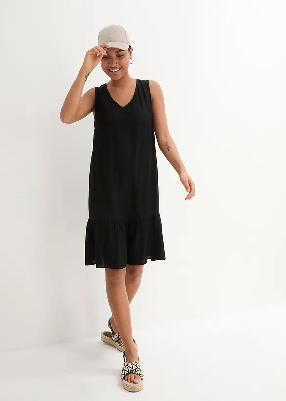 Robe trap&egrave;ze en viscose longueur genou, bonprix