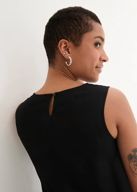 Robe trap&egrave;ze en viscose longueur genou, bonprix