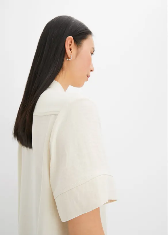 Chemisier &agrave; manches coudes et poche sur la poitrine, bonprix