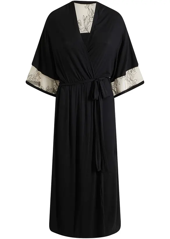 Long kimono en viscose avec broderies, bonprix