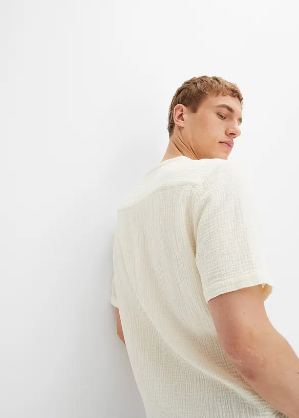 Chemise manches courtes en gaze de coton, bonprix