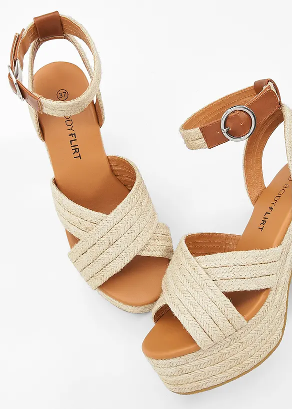 Sandales &agrave; talons et plateformes, bonprix