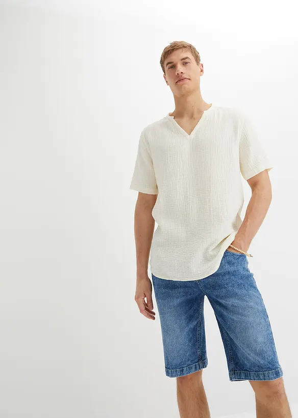 Chemise manches courtes en gaze de coton, bonprix