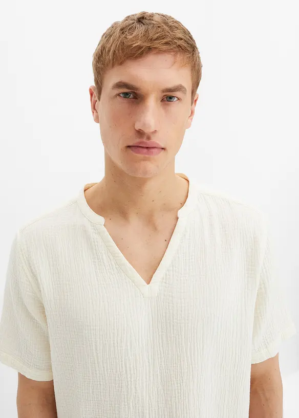 Chemise manches courtes en gaze de coton, bonprix