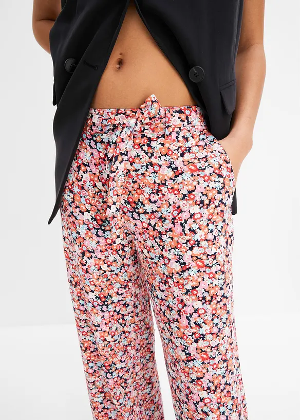 Pantalon 100% viscose, taille élastiquée, bonprix