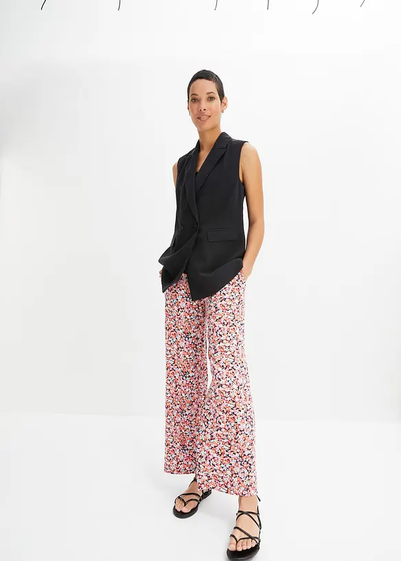 Pantalon 100% viscose, taille élastiquée, bonprix