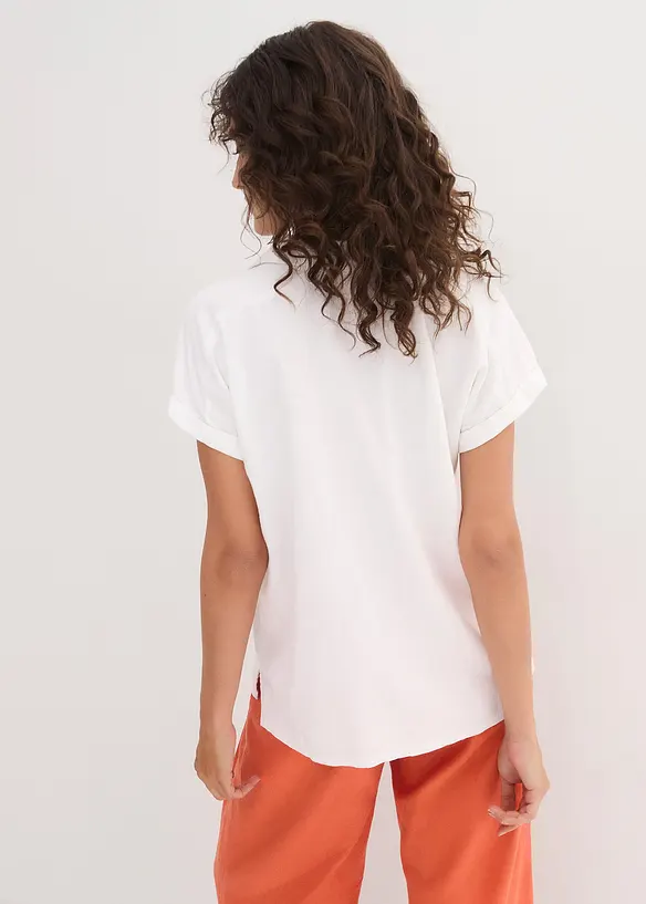 Blouse longue et légère en lin mélangé, bonprix