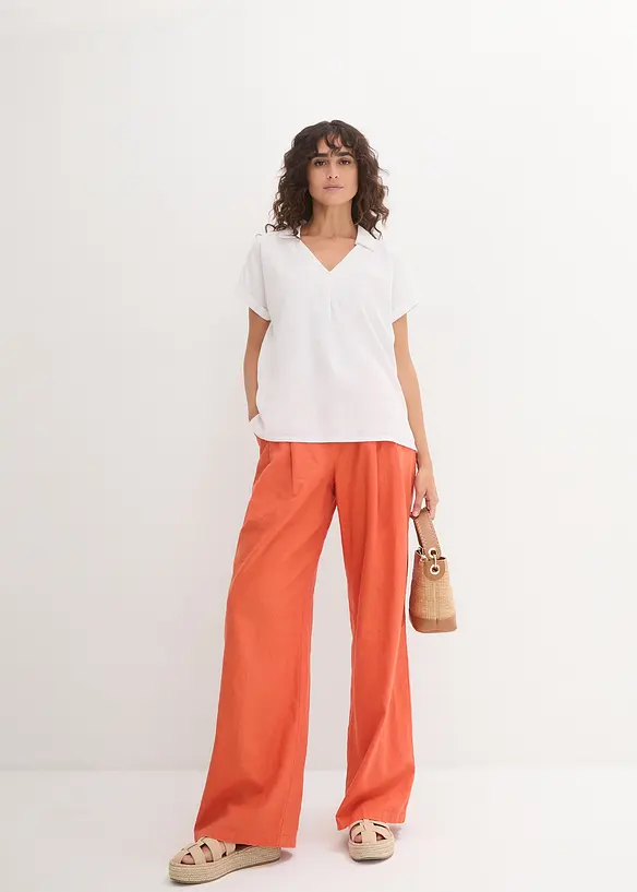 Blouse longue et légère en lin mélangé, bonprix