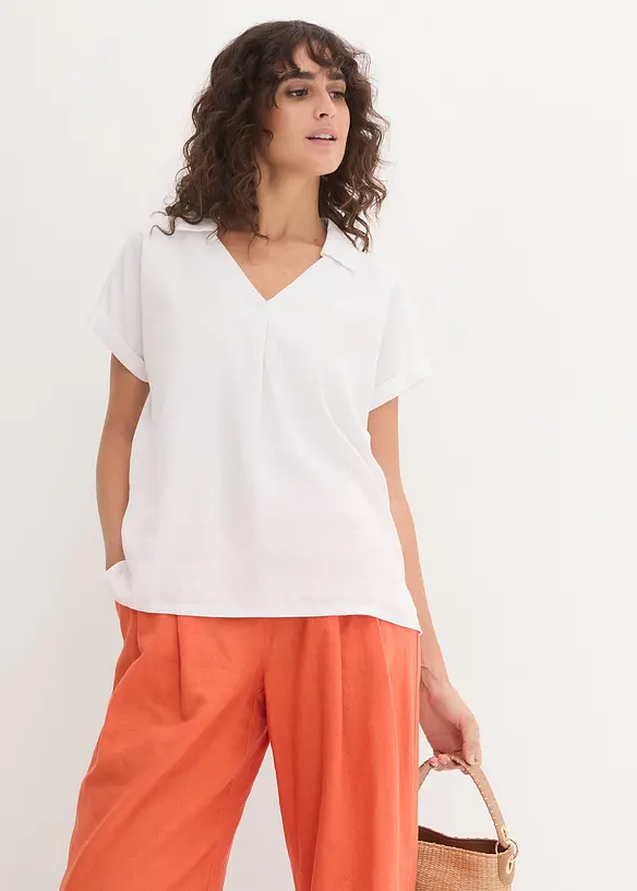 Blouse longue et légère en lin mélangé, bonprix