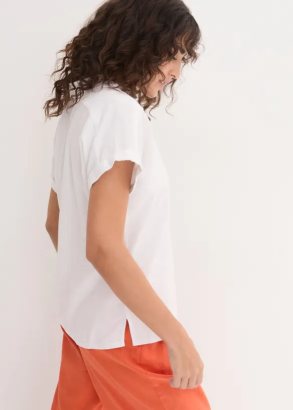 Blouse longue et légère en lin mélangé, bonprix