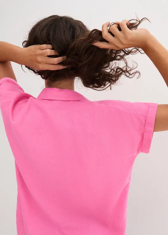 Blouse longue et légère en lin mélangé, bonprix