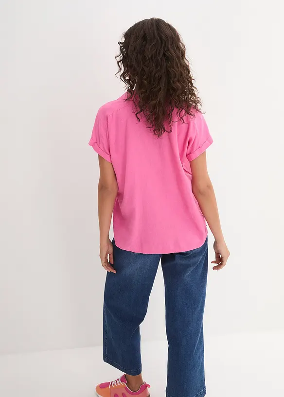 Blouse longue et légère en lin mélangé, bonprix