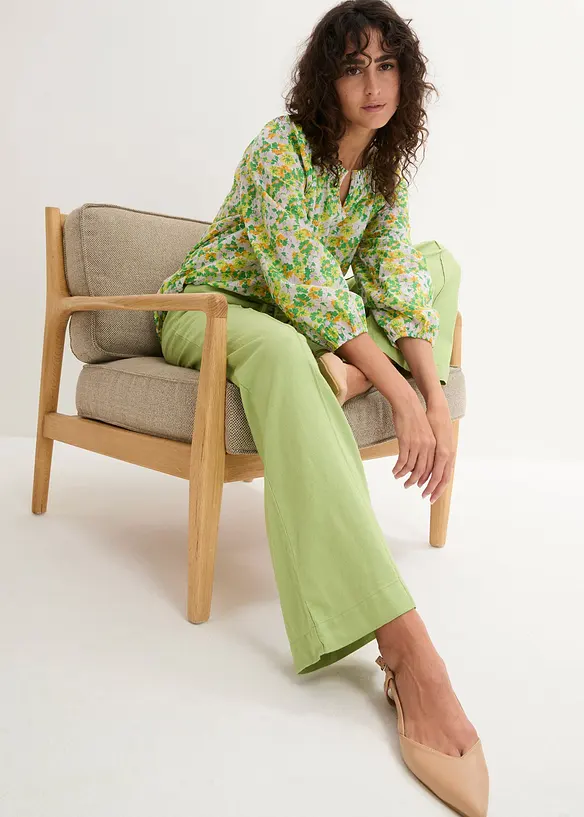 Pantalon palazzo en lin et viscose, bonprix