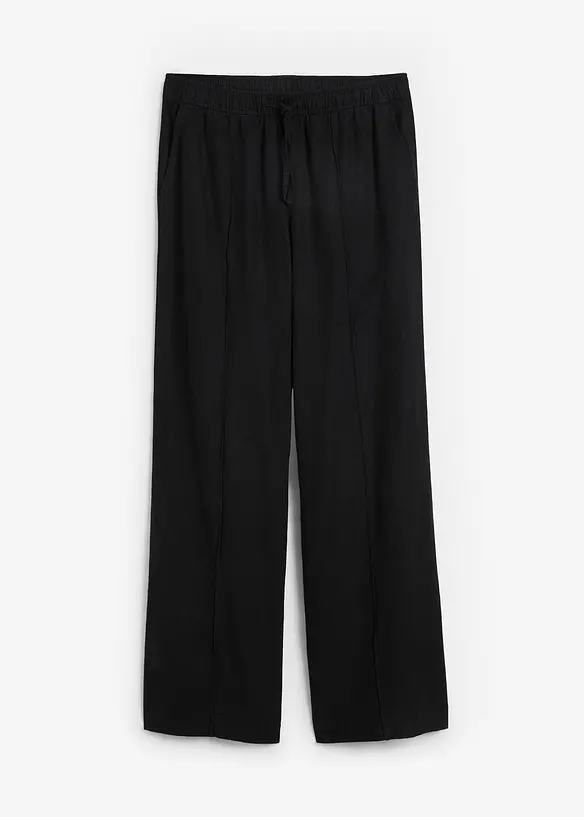 Pantalon palazzo en lin et viscose, bonprix