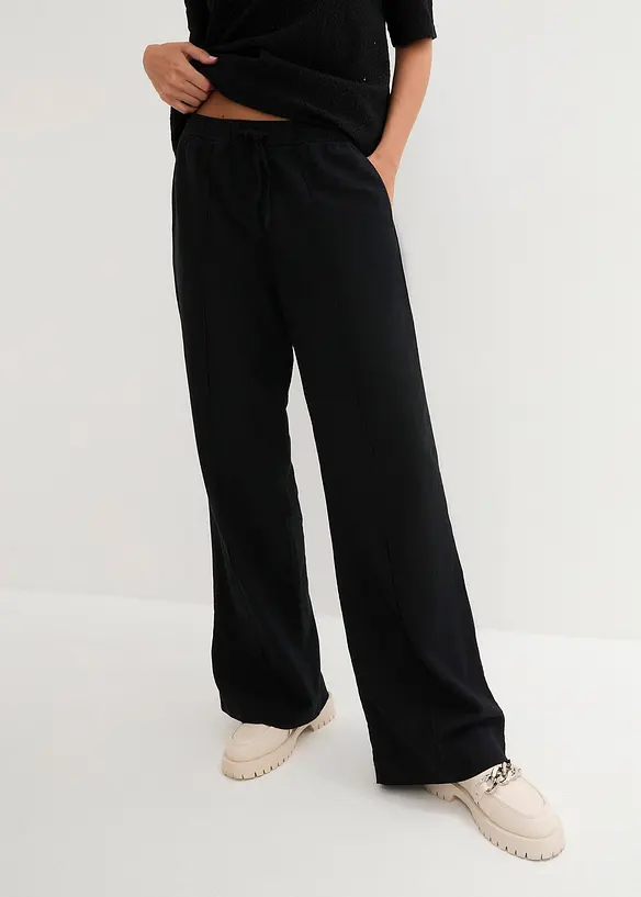 Pantalon palazzo en lin et viscose, bonprix