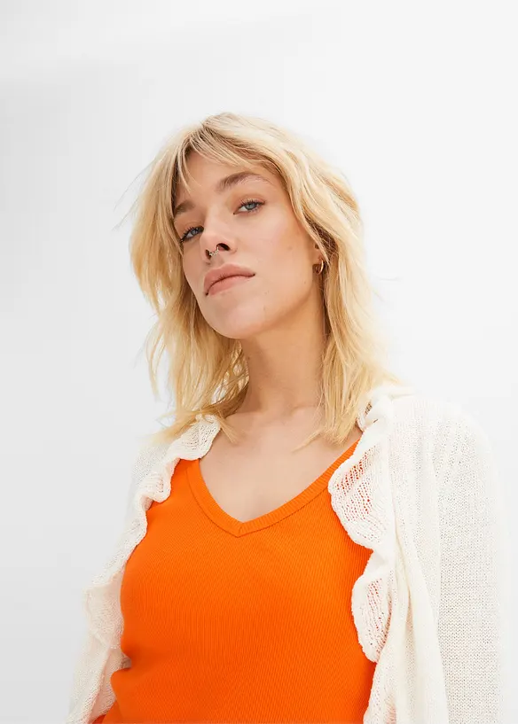 Lot de 2 tops côtelés 100% coton, bonprix