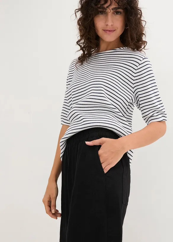 Bermuda en m&eacute;lange lin et viscose, bonprix