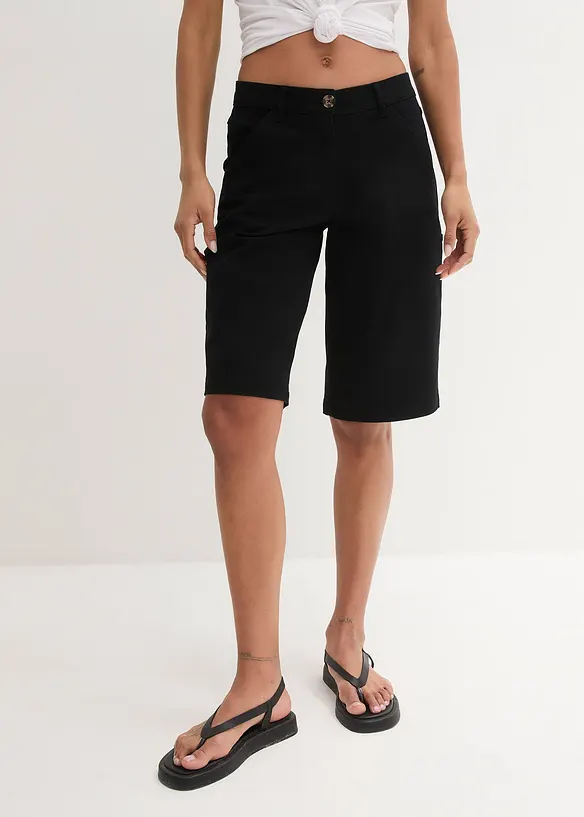 Bermuda en coton, longueur genou, détails utilitaires, bonprix