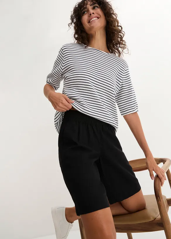 Bermuda en m&eacute;lange lin et viscose, bonprix