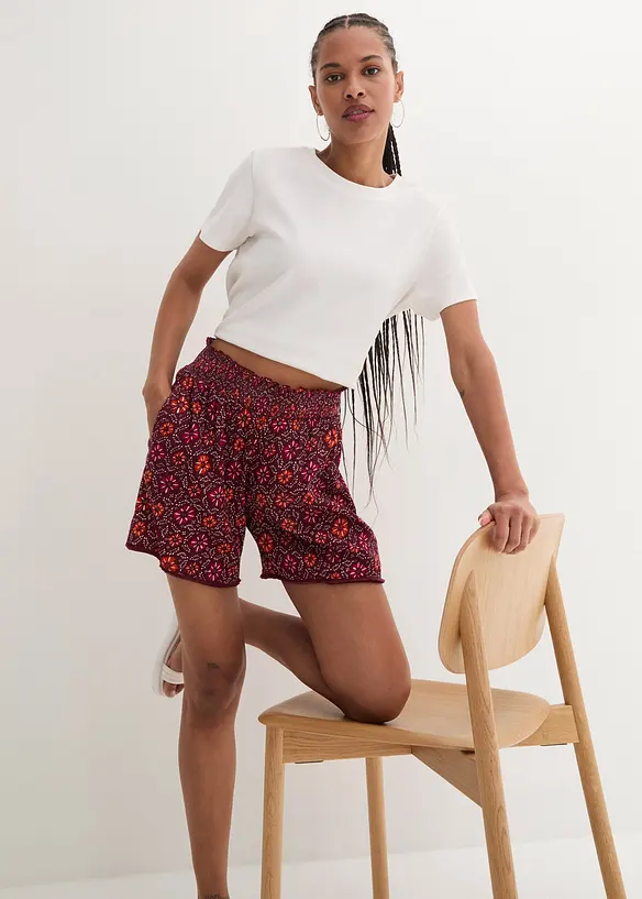 Short imprimé avec taille élastiquée, bonprix