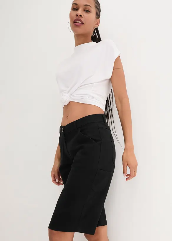 Bermuda en coton, longueur genou, détails utilitaires, bonprix