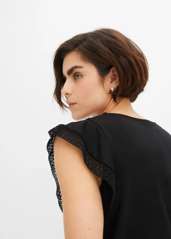 T-shirt avec dentelle, bonprix