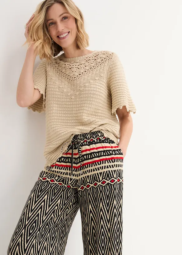 Pantalon large en viscose fluide, bonprix