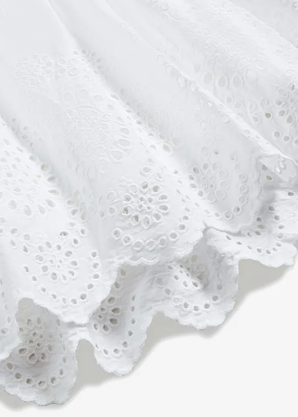 Jupe étagée avec broderies anglaises, bonprix