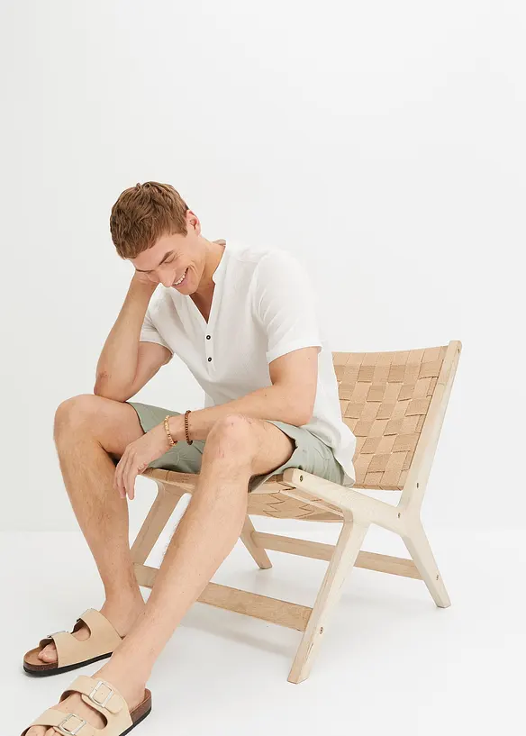 Bermuda &agrave; taille &eacute;lastiqu&eacute;e en lin m&eacute;lang&eacute;, Regular, bonprix