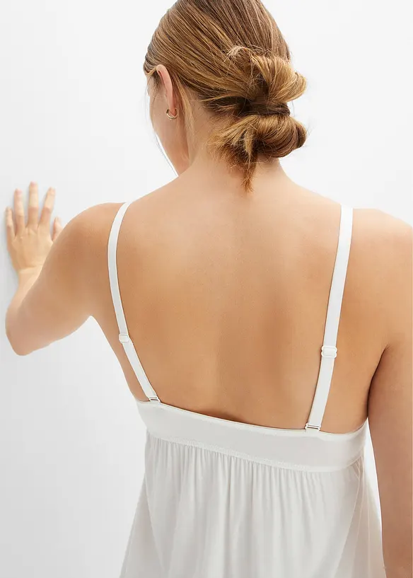 Nuisette en viscose avec broderies anglaises, bonprix